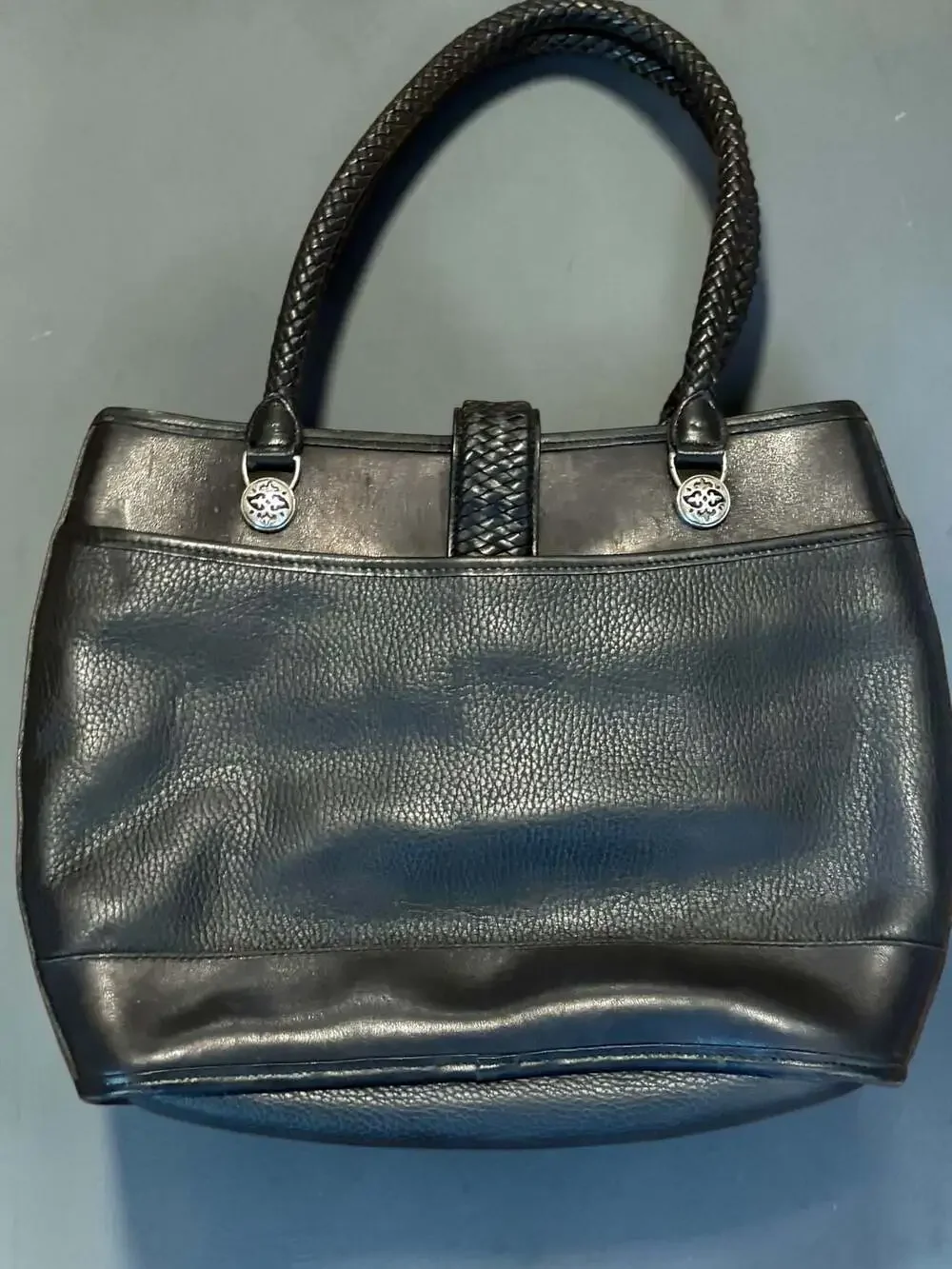 Vintage Brighton Victorian Convertible Satchel A 512236 black leather purse